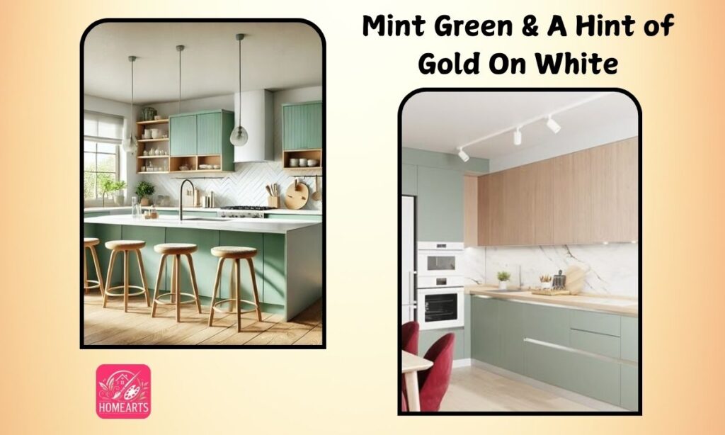 Mint Green & A Hint of Gold On White