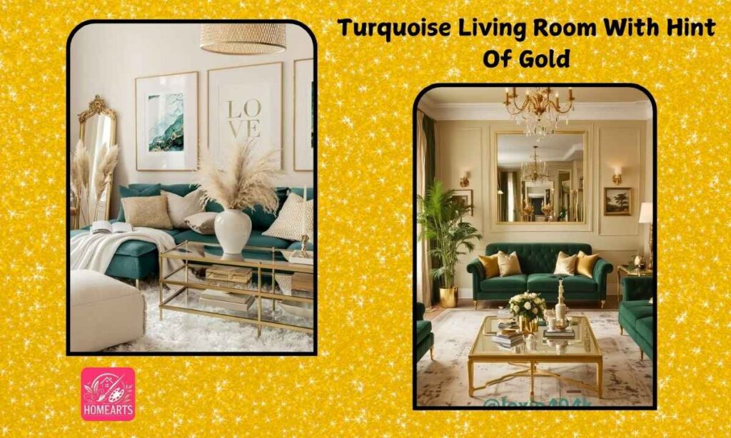 Turquoise Living Room With Hint Of Gold